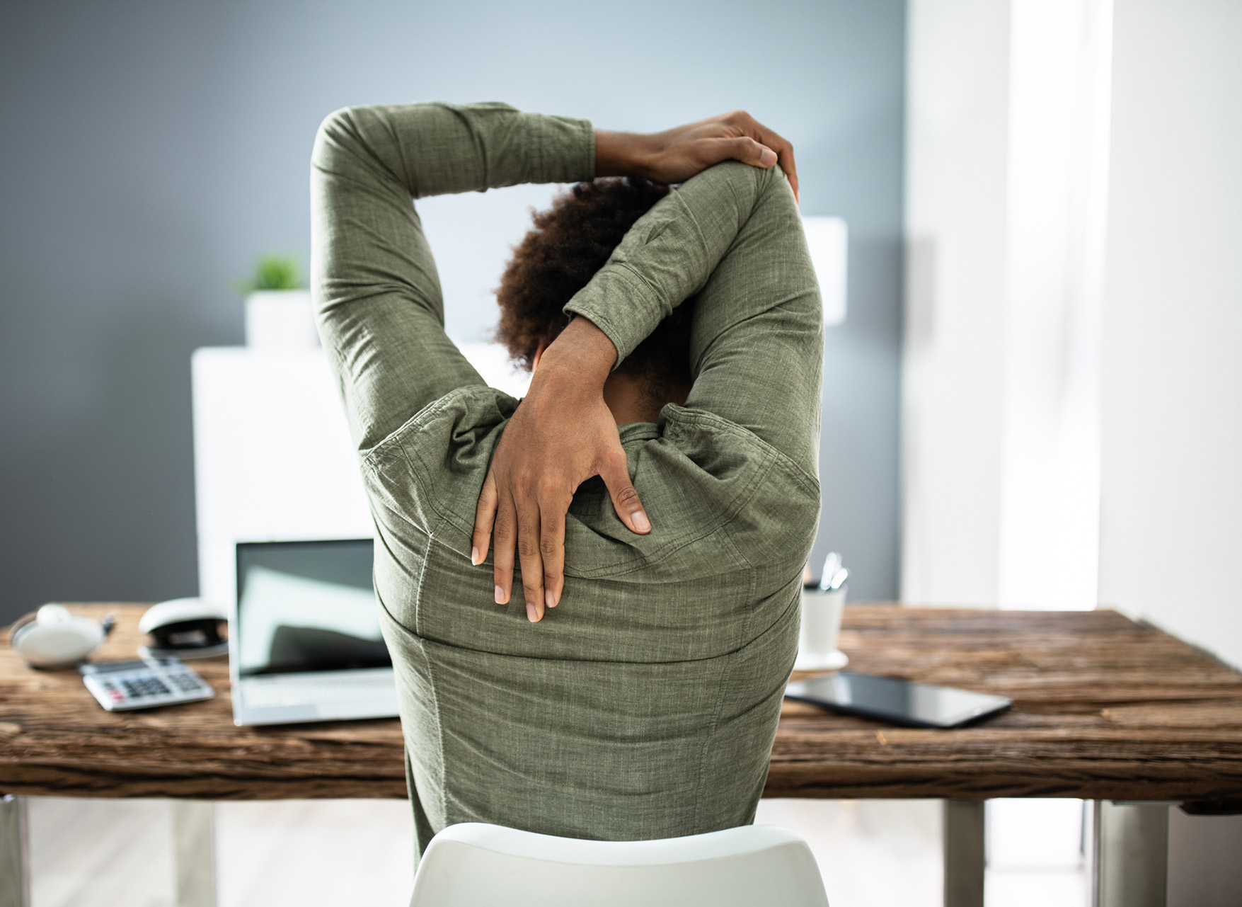 woman stretching